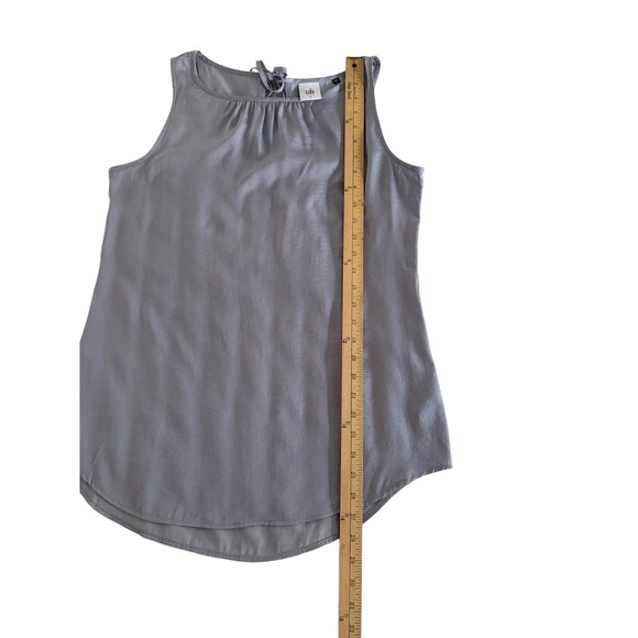 CAbi Mist Sleeveless Blouse Women's Small Shimmery Gray Blue Career Business - Picture 10 of 14